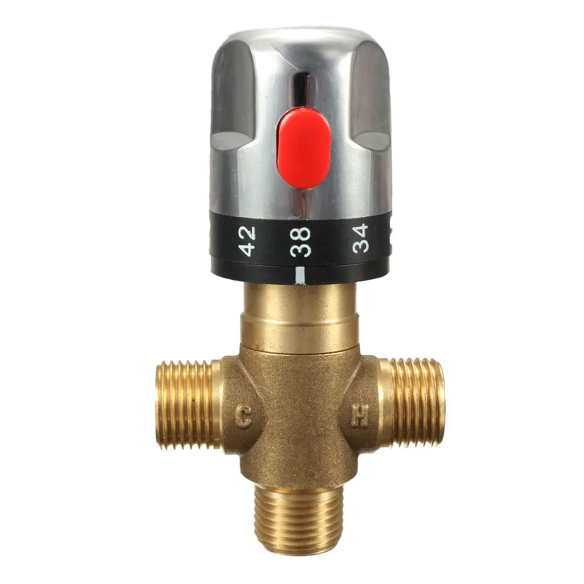 Brass Thermostatic Valve Temperature Mixing Valve For Wash Basin Bidet Shower — Brass