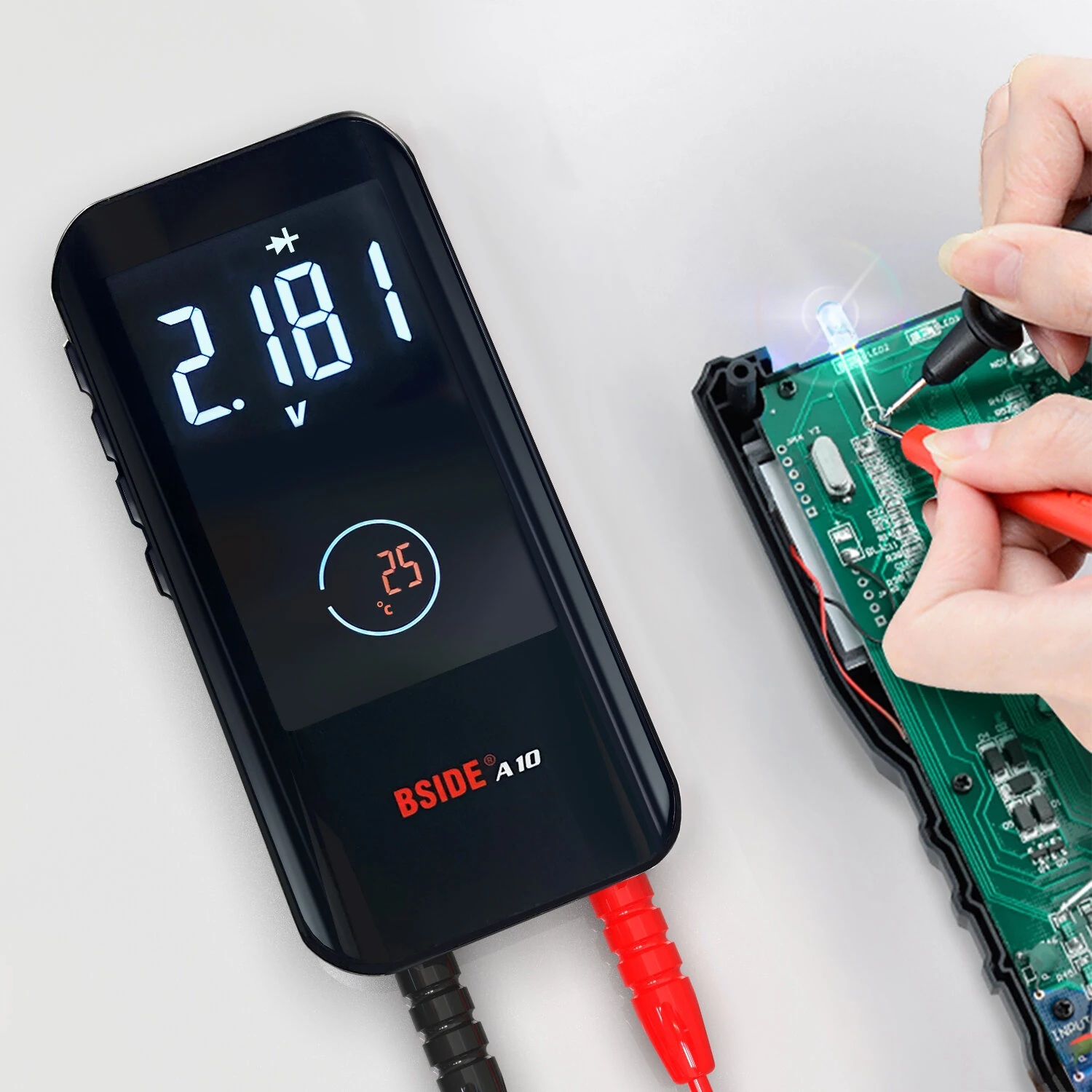 BSIDE A10 Mini Smart Multimeter 3.2-inch Color Screen Digital 9999 Counts True RMS Multimeter Built-in Rechargeable Lithium Battery Voltage Tester — view 10