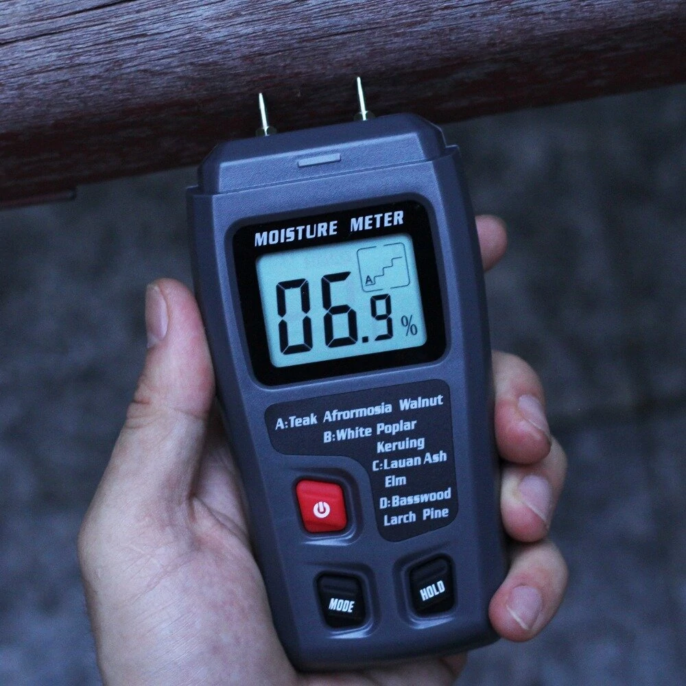 BSIDE EMT01 Digital LCD Portable 0~99.9% Wood Moisture Meter Integral Pins Auto Power Off — view 5