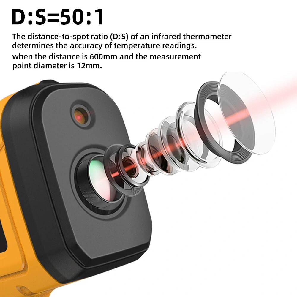 BSIDE Infrared Thermometer -50~1400C Professional 50:1 Digital IR-LCD Temperature Meter Non-contact Laser Thermometers Pyrometer — view 4