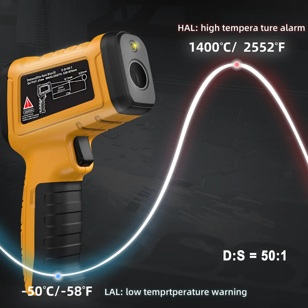 BSIDE Infrared Thermometer -50~1400C Professional 50:1 Digital IR-LCD Temperature Meter Non-contact Laser Thermometers Pyrometer — view 5