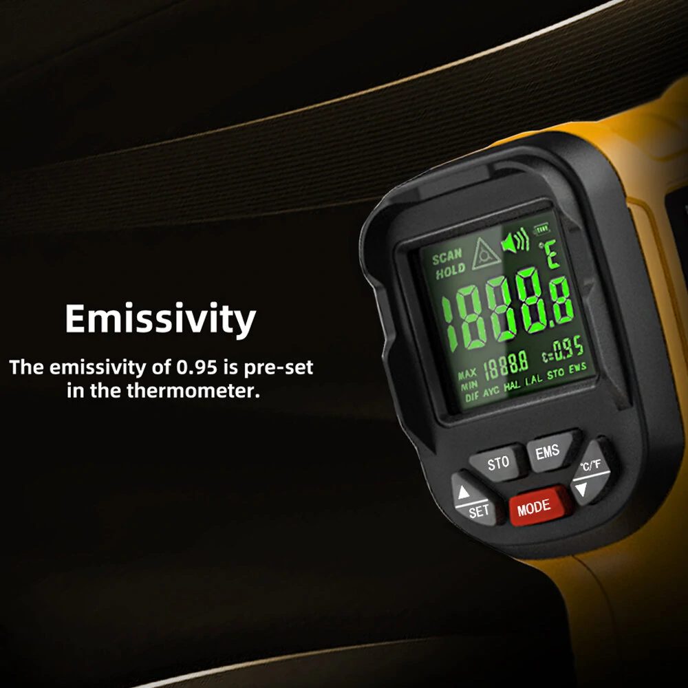 BSIDE Infrared Thermometer -50~1400C Professional 50:1 Digital IR-LCD Temperature Meter Non-contact Laser Thermometers Pyrometer — view 7