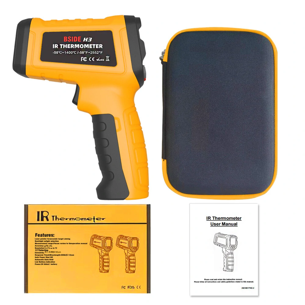 BSIDE Infrared Thermometer -50~1400C Professional 50:1 Digital IR-LCD Temperature Meter Non-contact Laser Thermometers Pyrometer — view 8