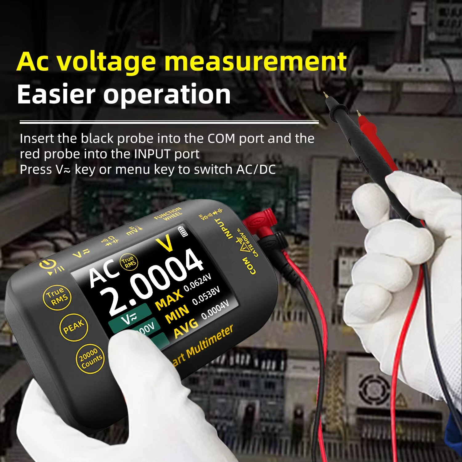 BSIDE S450 Intelligent Digital Multimeter 20000 Counts Voltage Real-Time Waveform Recording Temperature Test Lithium Battery Voltmeter — view 5