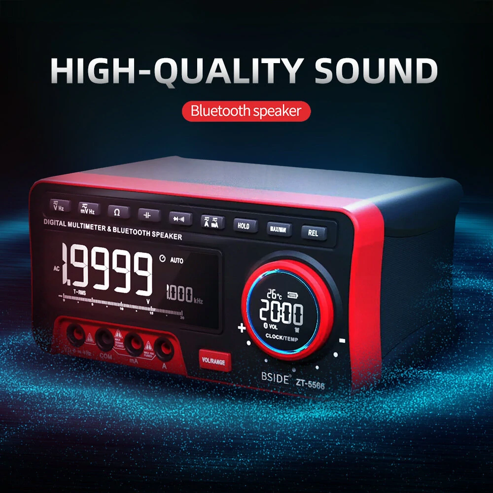 BSIDE ZT5566 19999 Counts Automatic Range Multi-function Bluetooth Speaker Digital Desktop Multimeter — view 6