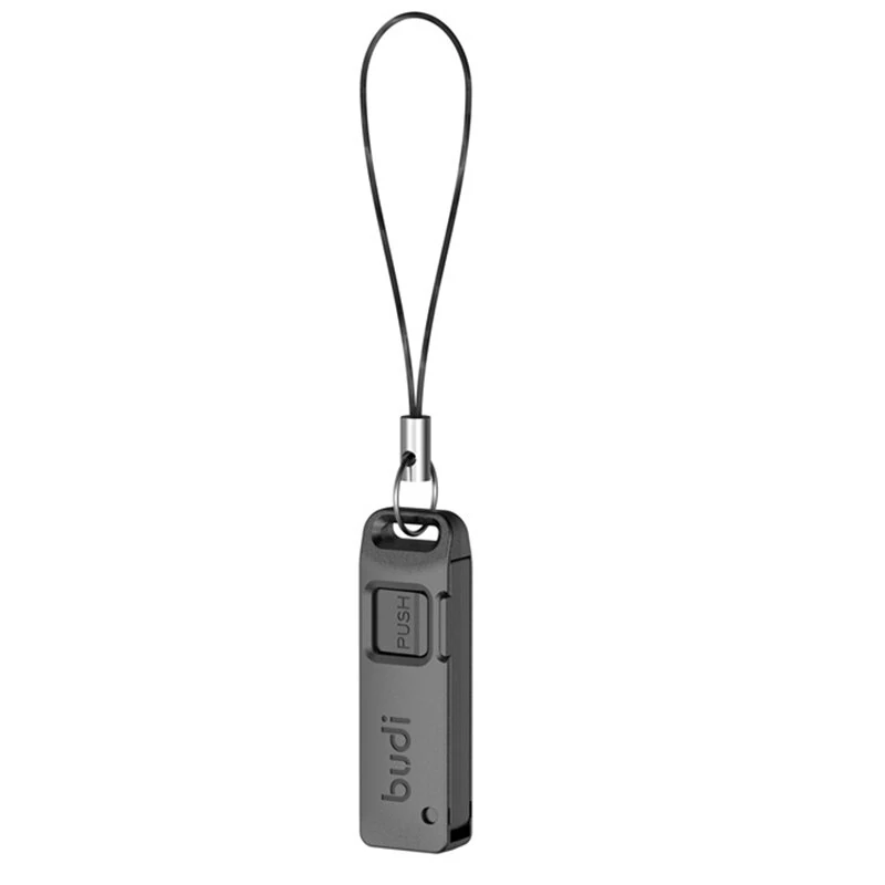 BUDI CP577 SIM TF Card Slot Storage Box with Mobile Phone Card Ejector Pin Anti-Lost Lanyard Portable Universal Phone Ejector Pin SIM Card Tray — BUDI