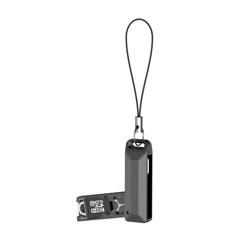BUDI CP577 SIM TF Card Slot Storage Box with Mobile Phone Card Ejector Pin Anti-Lost Lanyard Portable Universal Phone Ejector Pin SIM Card Tray — view 4
