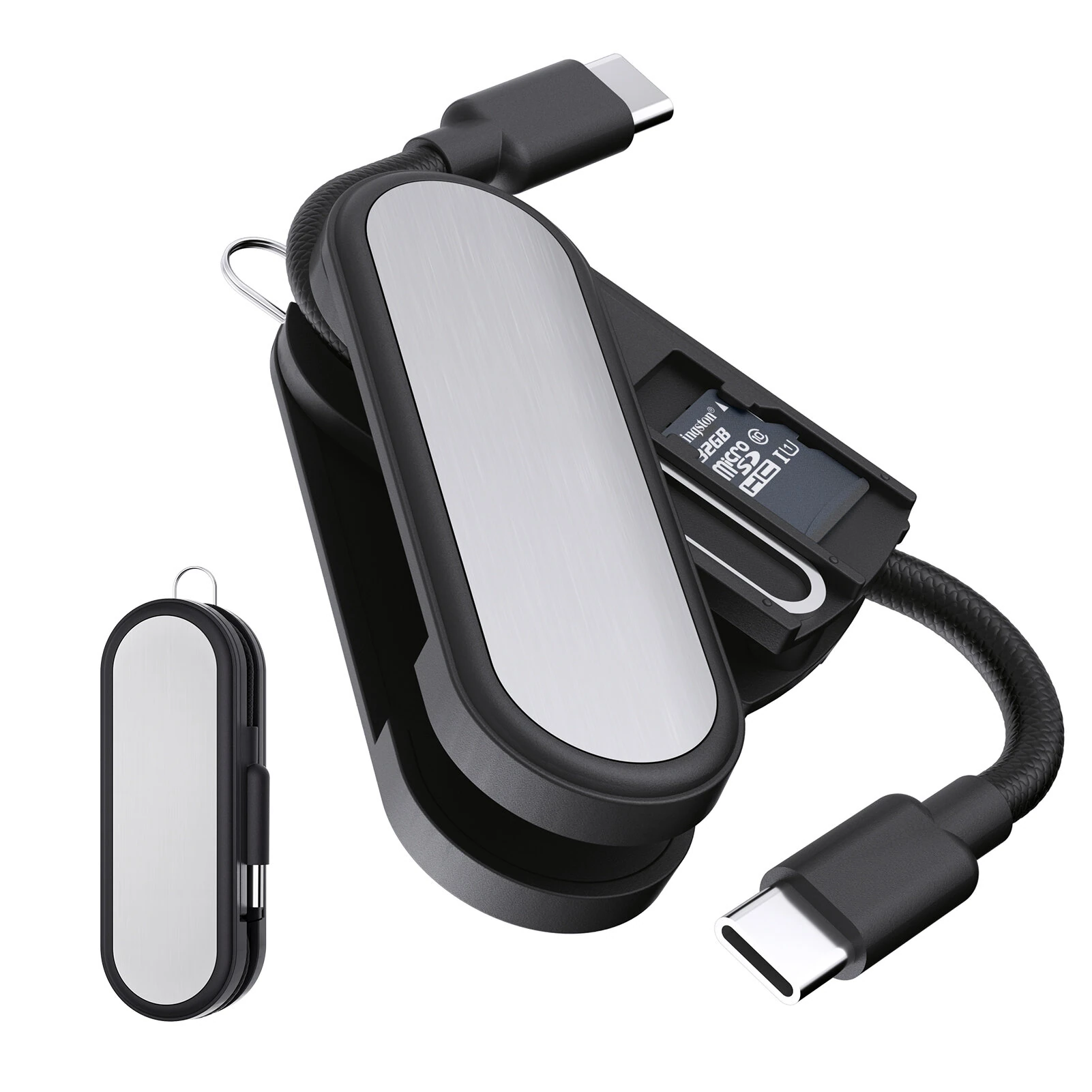 Budi CP586 Keychain Portable Storage&Charging Cable PD65W Type-C to Type-C Cable Fast Charging Data Transmission Copper Core Line 16CM Long Foldable Design for iPhone 17 17Pro 16Pro Max 15 for Xiaomi 17pro for Huawei Mate X7 — view 3