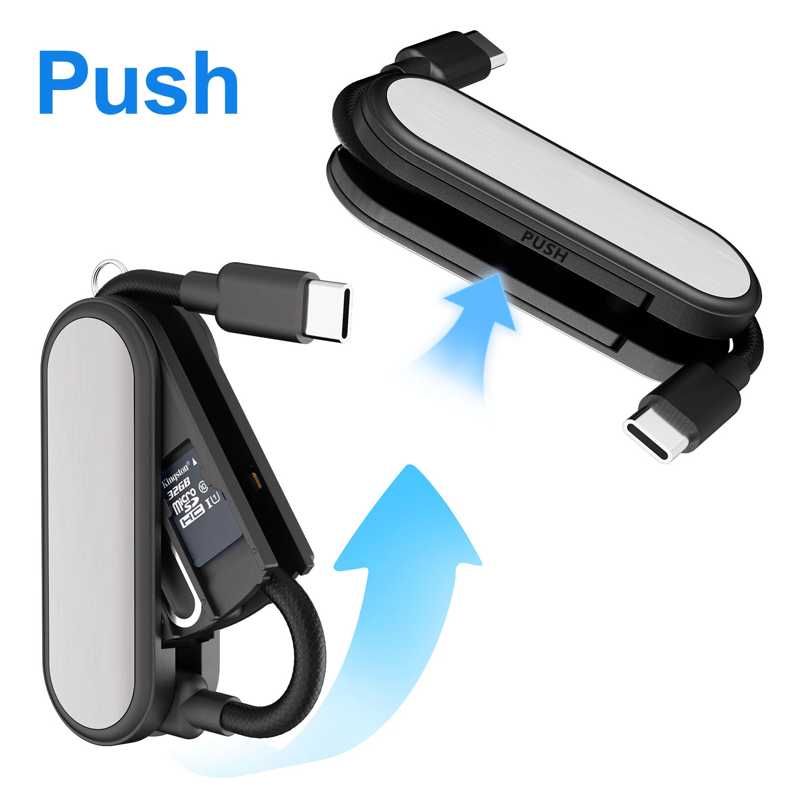 Budi CP586 Keychain Portable Storage&Charging Cable PD65W Type-C to Type-C Cable Fast Charging Data Transmission Copper Core Line 16CM Long Foldable Design for iPhone 17 17Pro 16Pro Max 15 for Xiaomi 17pro for Huawei Mate X7 — view 6