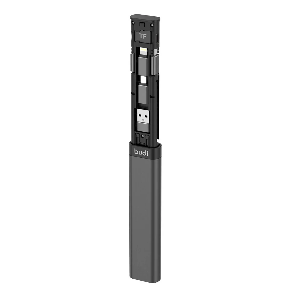 BUDI Multi-function Smart Adapter Card Storage Data Cable Stick USB Box Multi-Cable SIM KIT TF Card Memory Reader Computer Accessories for MacBook for iPhone 12 for Samsung Galaxy Note S20 ultra Huawei Mate40 OnePlus 8 Pro OPPO — view 5