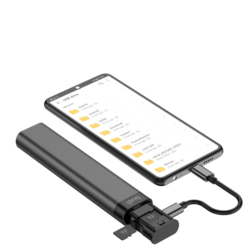 BUDI Multi-function Smart Adapter Card Storage Data Cable Stick USB Box Multi-Cable SIM KIT TF Card Memory Reader Computer Accessories for MacBook for iPhone 12 for Samsung Galaxy Note S20 ultra Huawei Mate40 OnePlus 8 Pro OPPO — view 7