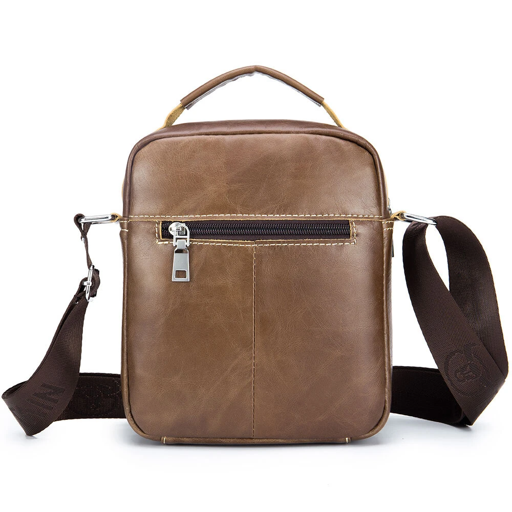 BULLCAPTAIN Genuine Leather Men's Messenger Bag Casual Crossbody Handbag Gift for Man Business Shoulder Bag — view 4