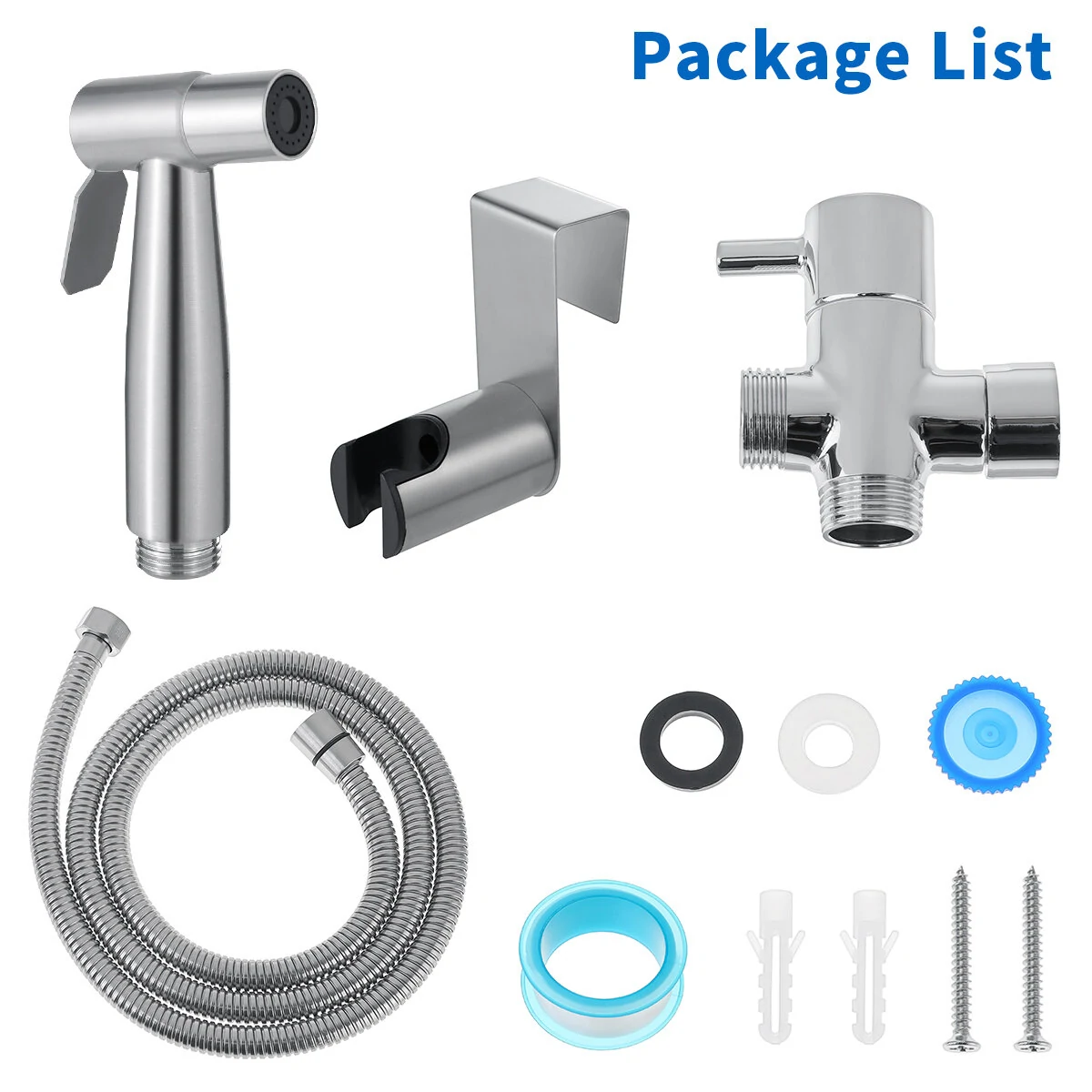 BVSOIVIA Handheld Toilet Bidet Sprayer Set Kit Stainless Steel Hand Bidet faucet Bathroom Hand Sprayer Shower Head — view 8