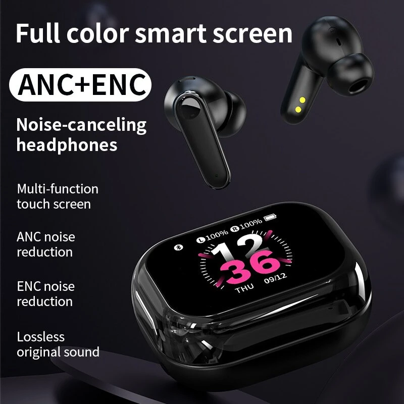 C11 Touch Screen bluetooth 5.4 Headset Wireless AI Translation Earphone HiFi Surround Sound 24H Playback In-ear Sports Headphones — view 2