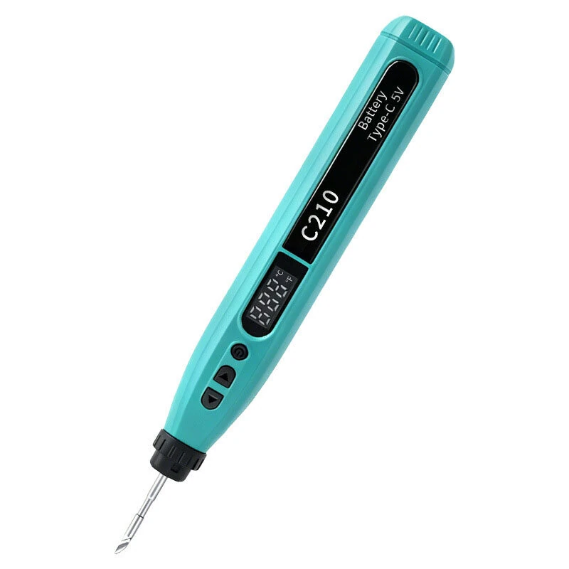C210 USB Rechargeable Soldering Iron 3200mAH 180°C-480°C Type-C Charging LCD Digital Display 3 Integrated Tips Portable Electric Soldering Pen — view 3