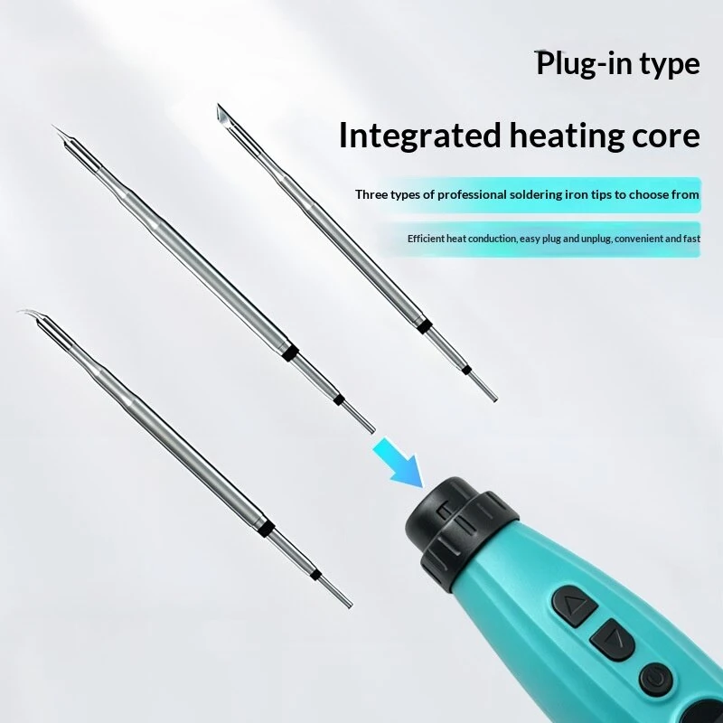 C210 USB Rechargeable Soldering Iron 3200mAH 180°C-480°C Type-C Charging LCD Digital Display 3 Integrated Tips Portable Electric Soldering Pen — view 4