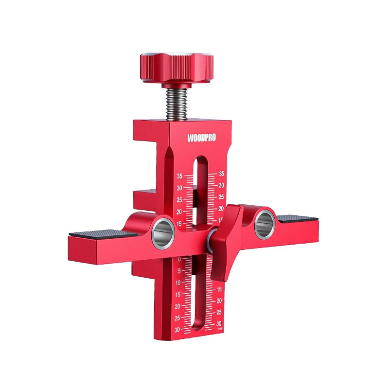 Cabinet Door Jig Dual-Hole Drill Guide for Hinge & Push Latch Installation Aluminum Alloy Hardware Woodworking Locator Tool — view 2