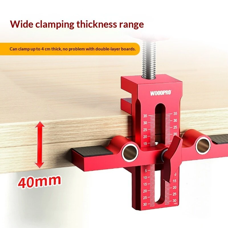 Cabinet Door Jig Dual-Hole Drill Guide for Hinge & Push Latch Installation Aluminum Alloy Hardware Woodworking Locator Tool — view 4