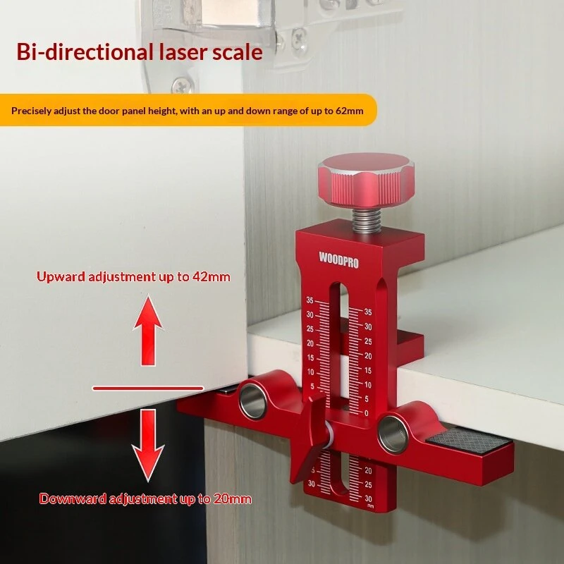Cabinet Door Jig Dual-Hole Drill Guide for Hinge & Push Latch Installation Aluminum Alloy Hardware Woodworking Locator Tool — view 5