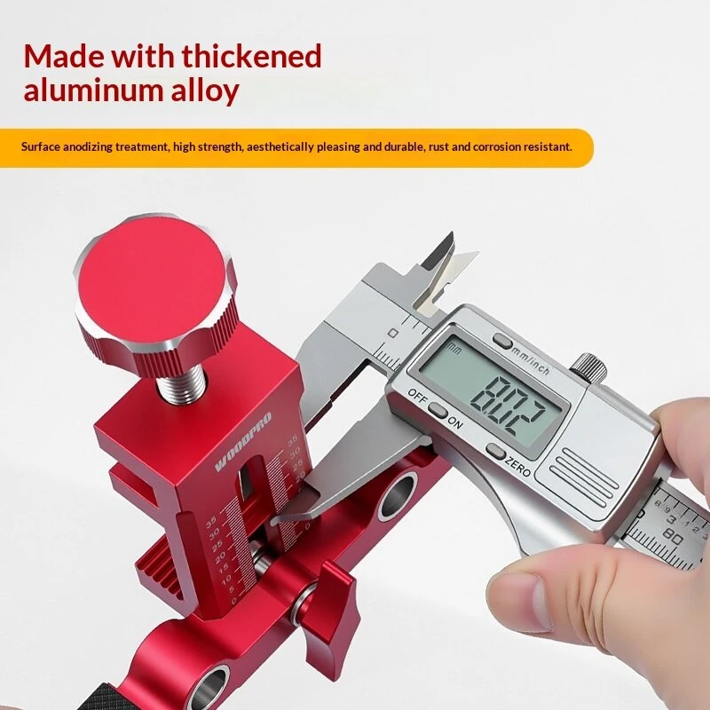 Cabinet Door Jig Dual-Hole Drill Guide for Hinge & Push Latch Installation Aluminum Alloy Hardware Woodworking Locator Tool — view 6