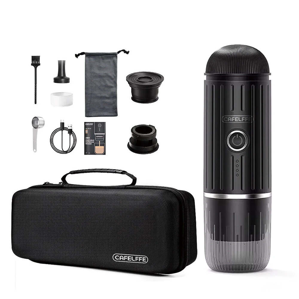 CAFELFFE Portable Italian Espresso Machine 2-In-1 Capsule Powder Fast Charge Electric Wireless Heating Coffee Machine for Outdoor