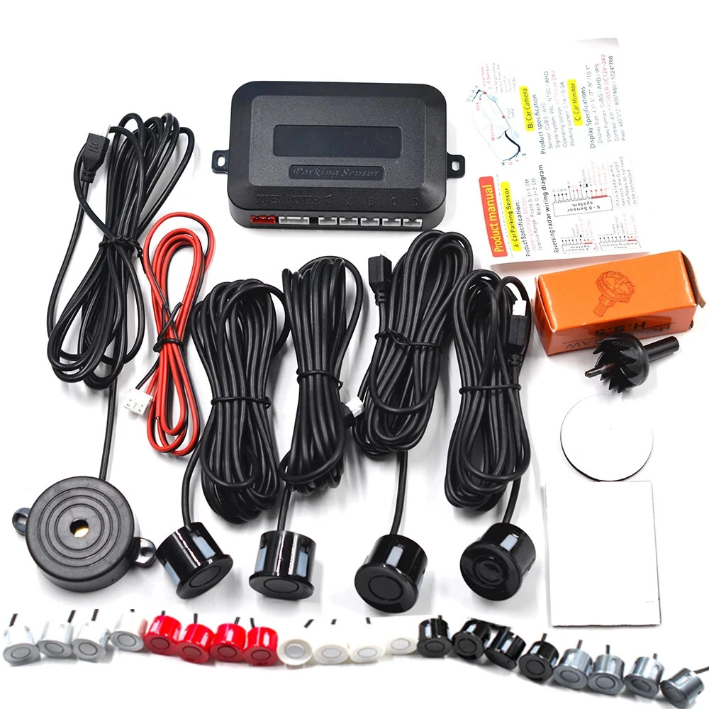 Car 4 Probe Pure Buzzer Car Without Display Reversing Radar Sensor Car Backing-up Radar Sensor System 22mm Reversing Radar Audible Warning Indicator Probe System — view 2