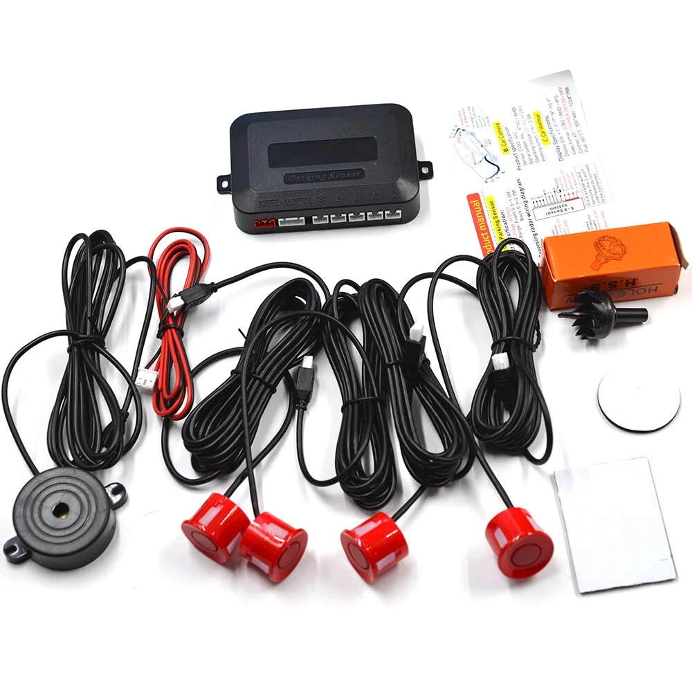 Car 4 Probe Pure Buzzer Car Without Display Reversing Radar Sensor Car Backing-up Radar Sensor System 22mm Reversing Radar Audible Warning Indicator Probe System — view 3