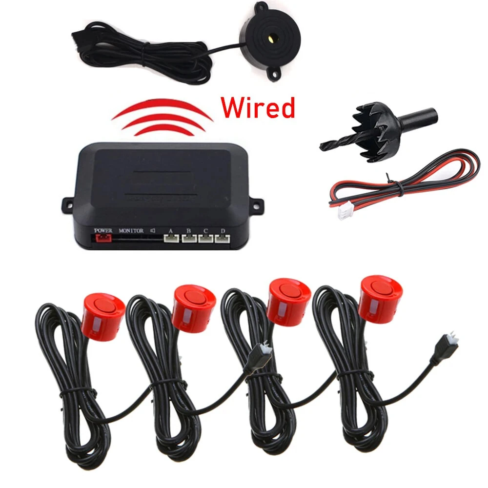 Car 4 Probe Pure Buzzer Car Without Display Reversing Radar Sensor Car Backing-up Radar Sensor System 22mm Reversing Radar Audible Warning Indicator Probe System — view 4