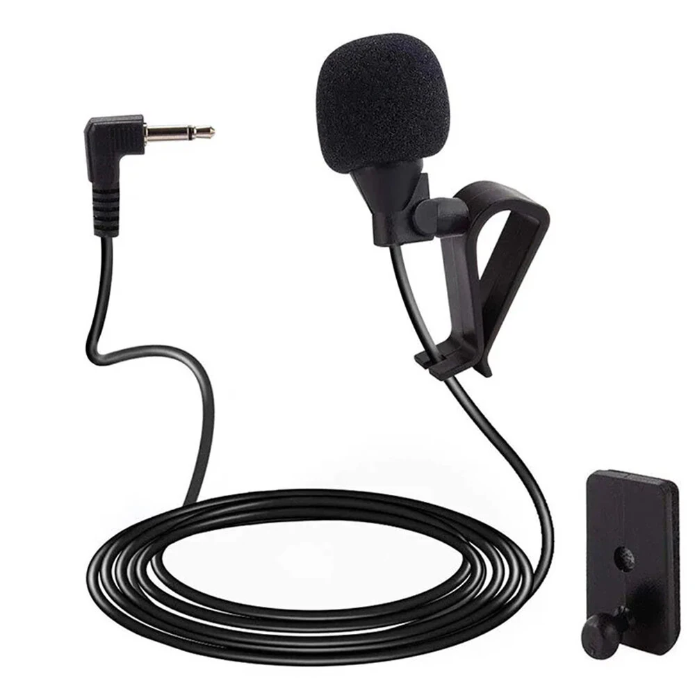 Car Audio Microphone 3 Meters 2.5mm Jack Plug External Microphone Dual Mounting Options for Car Radio Receiver — view 3