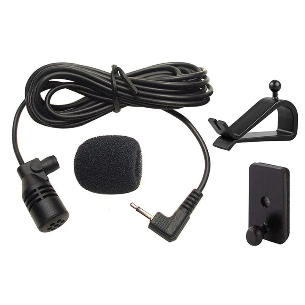 Car Audio Microphone 3 Meters 2.5mm Jack Plug External Microphone Dual Mounting Options for Car Radio Receiver — view 4