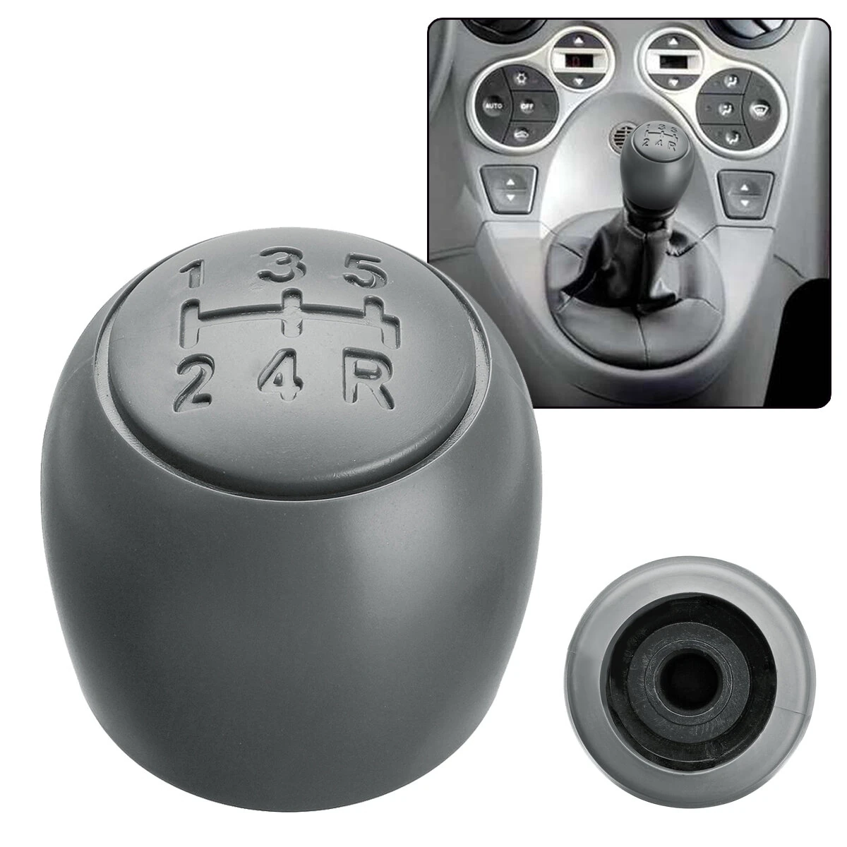 Car Auto 5 Speed Gear Shift Knob For Fiat 500 500c Panda 2003-2012 Gray — image 1