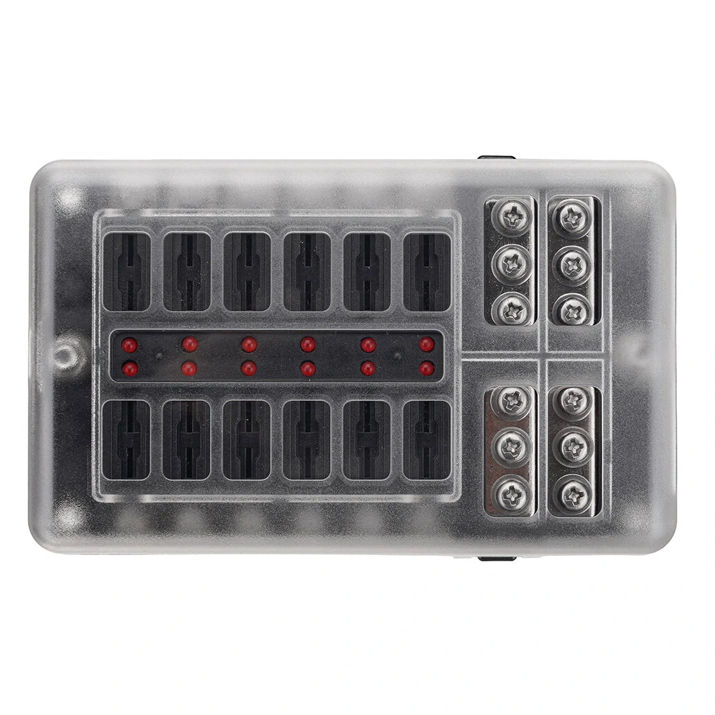 Car Boat Fuses Block 12 Way LED Fuses Junction Box Blades Fuses Terminal Box 12V/24V — view 3