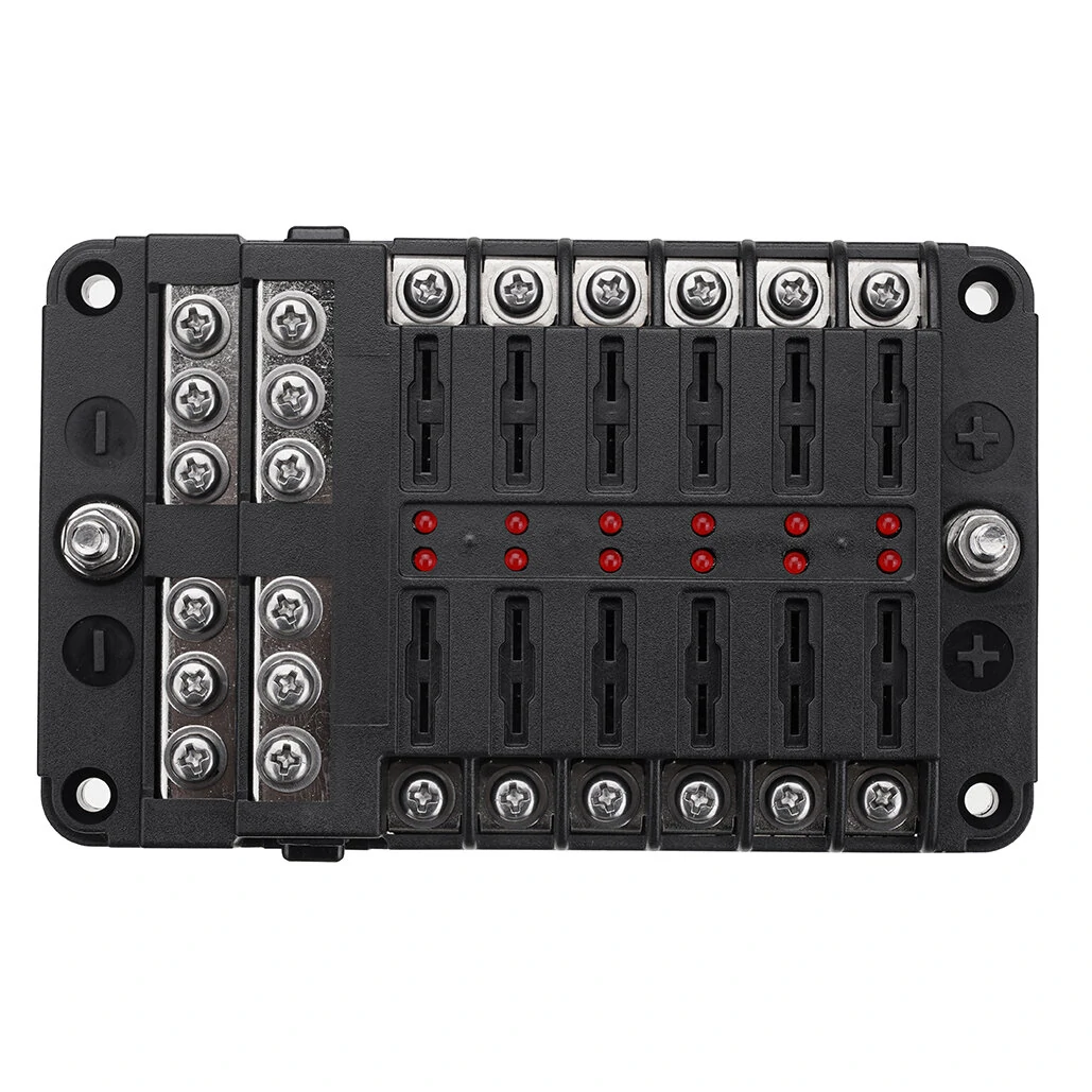 Car Boat Fuses Block 12 Way LED Fuses Junction Box Blades Fuses Terminal Box 12V/24V — view 4