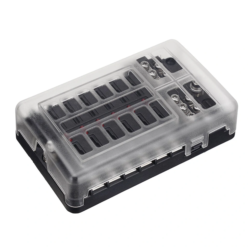 Car Boat Fuses Block 12 Way LED Fuses Junction Box Blades Fuses Terminal Box 12V/24V — view 7