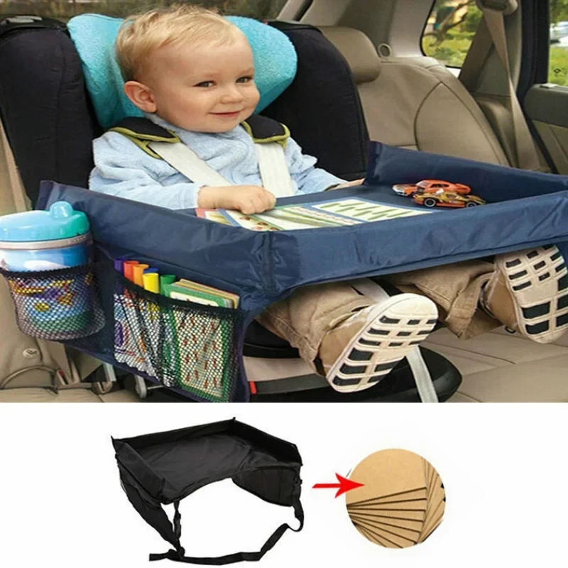 Car Child Toy Storage Table Drawing Board Safe Seat Tray Cup Holder Backseat Organizer Waterproof Car Tray Board Portable Waterproof Baby Children Toy Storage Table Panel Rack Storage — image 1