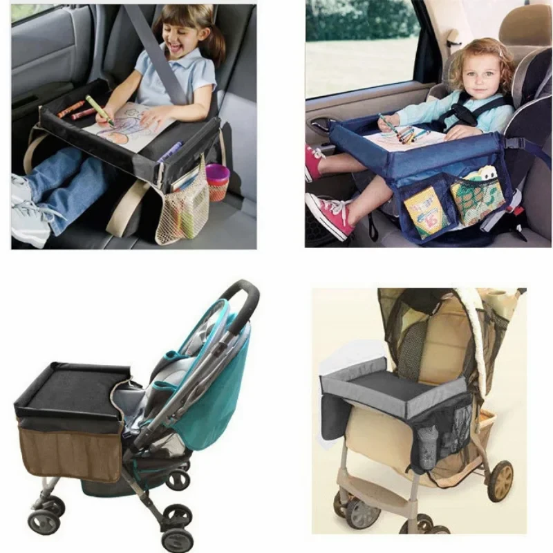 Car Child Toy Storage Table Drawing Board Safe Seat Tray Cup Holder Backseat Organizer Waterproof Car Tray Board Portable Waterproof Baby Children Toy Storage Table Panel Rack Storage — view 3