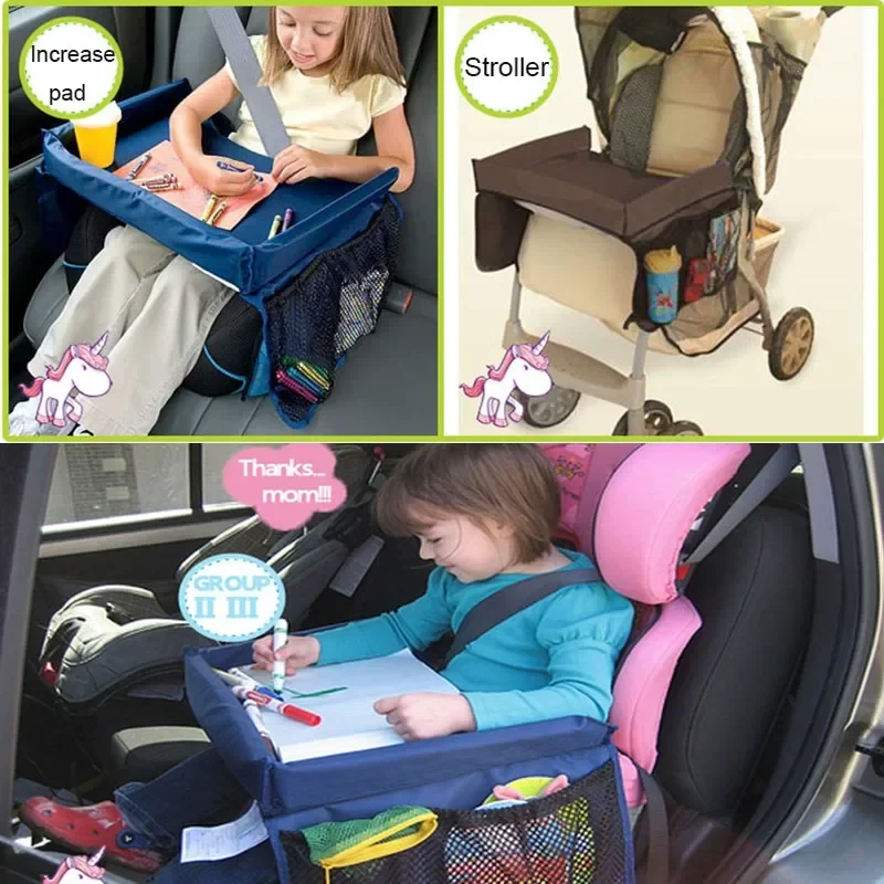 Car Child Toy Storage Table Drawing Board Safe Seat Tray Cup Holder Backseat Organizer Waterproof Car Tray Board Portable Waterproof Baby Children Toy Storage Table Panel Rack Storage — view 5