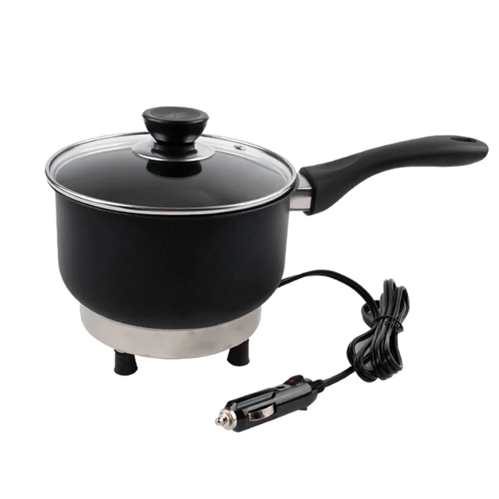 Car Electric Frying Pan 12V/24V Lighter Power Supply Cooking Pot Travel Cooker Fast Heating for Camping RV Road Trip — view 6
