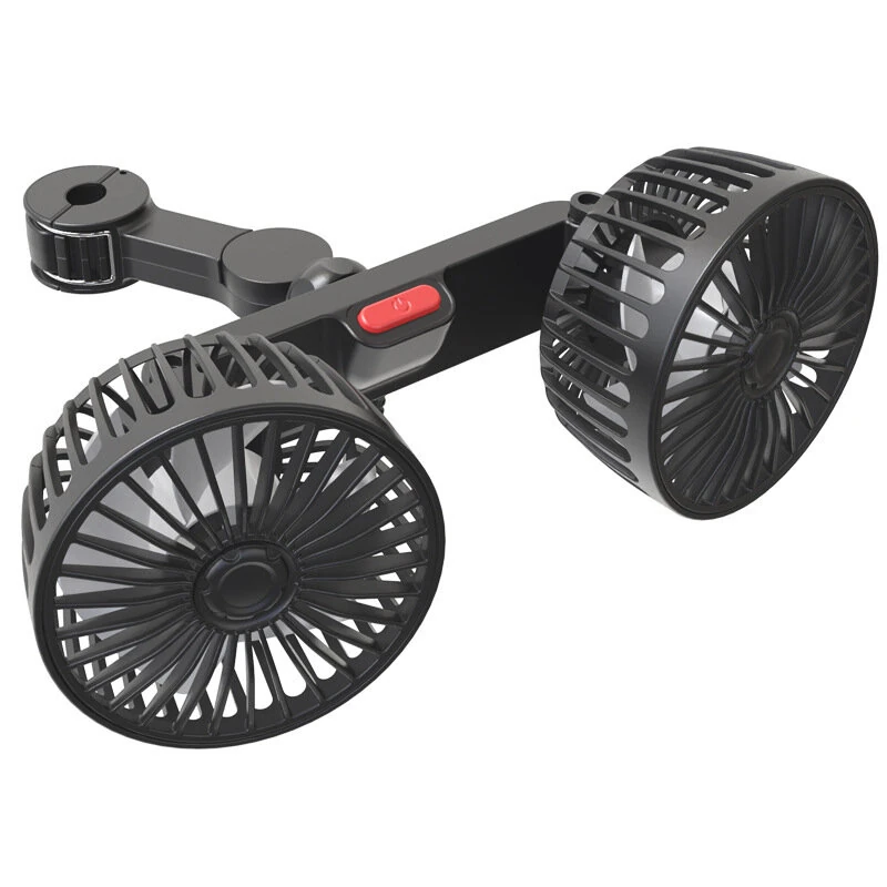 Car Fan 360° 3-speed Car Seat Back Cooling Fan USB Charge Dual Head Fan Adjustable Rotation Neck Cooler for Car Home Accessories — image 1
