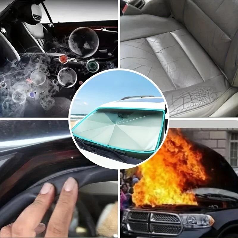 Car Front Windshield Sunshade Umbrella Portable Foldable Design Anti-UV Car Sunshade Windshield Cover for Sedans SUVs Van Trucks — view 7