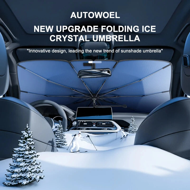 Car Front Windshield Sunshade V-Neck Foldable Umbrella Reflective Sunshade For Vehicles Blocking UV Sunshade Summer Keep Cool — view 4