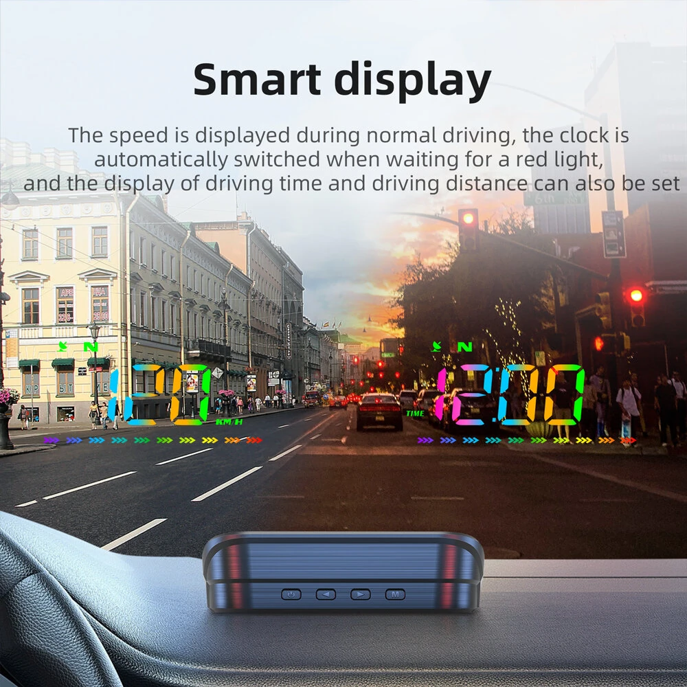 Car Head Up Display for Car GPS Speedometer Compass Direction HUD USB Cable Plug Play — view 5