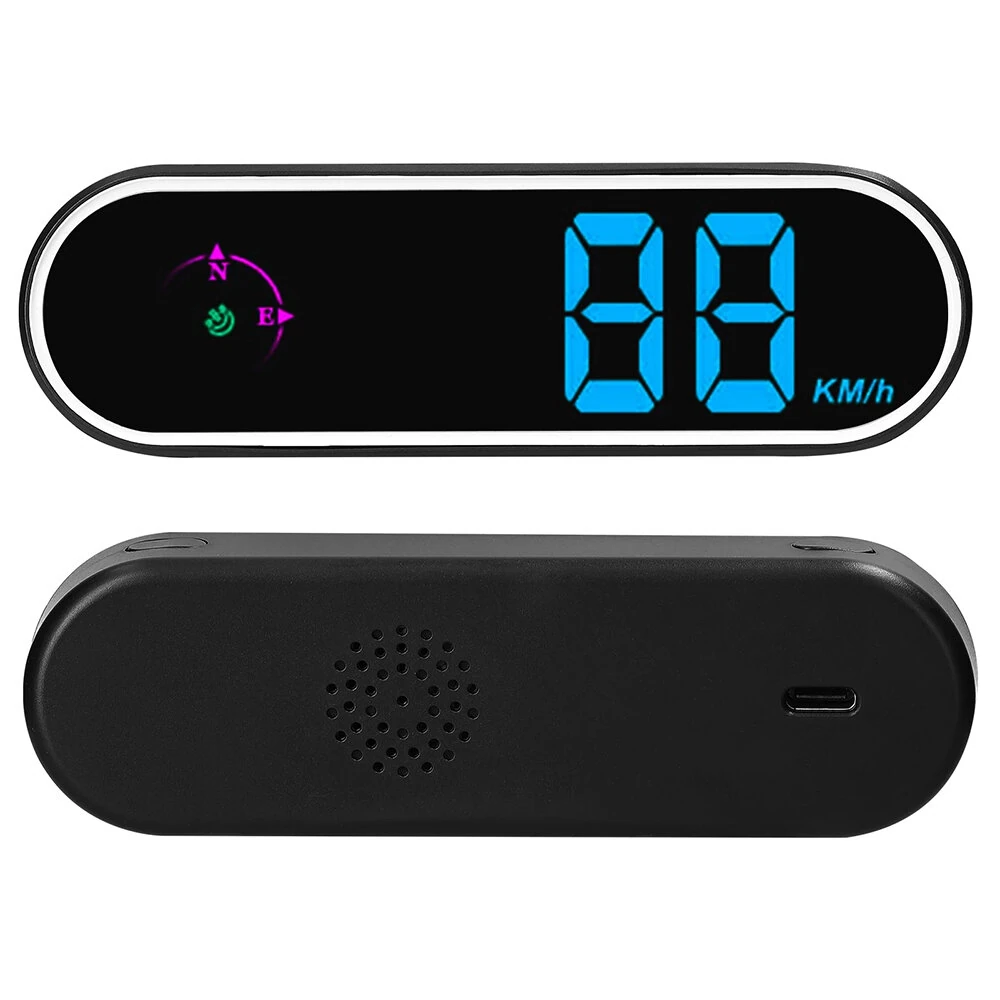 Car Head Up Display GPS Digital Speedometer with Color LED Display Clock Compass Function Over Speeding Alarm for Car Truck SUV RV