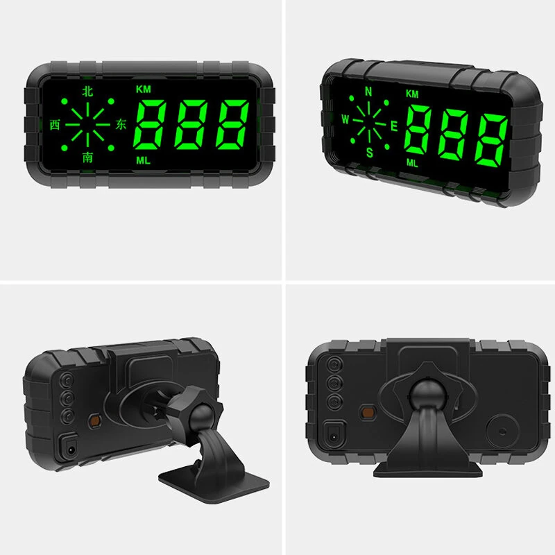 Car Head Up Display Speedometer Odometer Compass HUD GPS Digital Display Large Font Universal Suitable for All Cars Vehicles — view 4