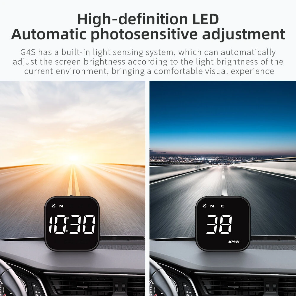 Car HUD Head-up Display Car GPS Universal Multi-function Speedometer Compass HD Smart Display USB Rechargeable — view 5