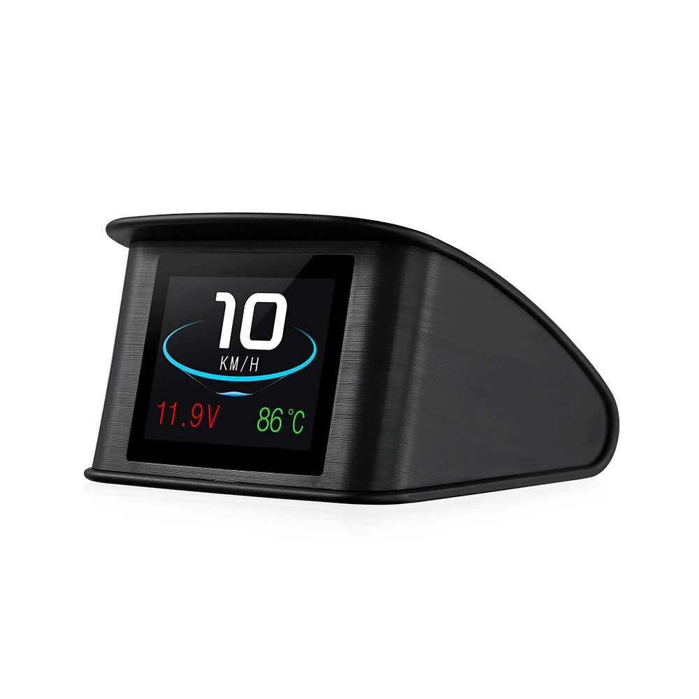 Car HUD Head-Up Display High Definition OBD2 Portable LCD Driving Display Smart Digital Meter Alarm System Speedometer Mileage Water Temperature Turbo Pressure Gauges