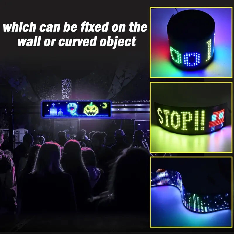 Car Indoor Display Screen Flexible Advertising Screen LED Soft Screen APP Bluetooth Control IP66 Waterproof Rating — view 5