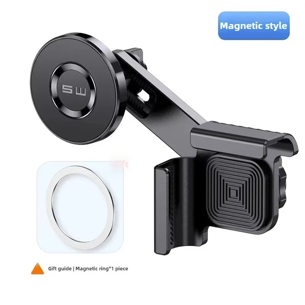 Car Phone Holder Display Screen Mount 360 Degree Adjustable Clip Strong Magnetic Attachment Anti Slip Silicone Protection for Tesla Model 3/Y/X/S — view 5