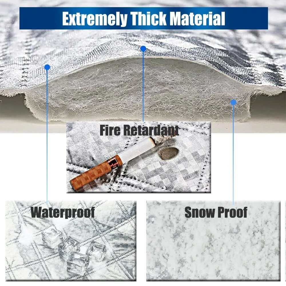 Car Rear Windshield Snow Cover 4-Layer For Winter Snow Frost Removal With Magnetic Edge And Windproof Belt Waterproof Dustproof Privacy for Seden — view 6