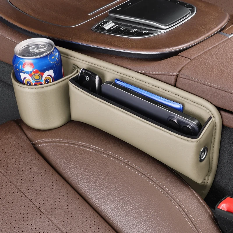 Car Seat Gap Filler Organizer with Cup Holder  Storage Box Pocket Universal Car Interior Decoration Storage Artifact With Water Cup Storage Box — view 5